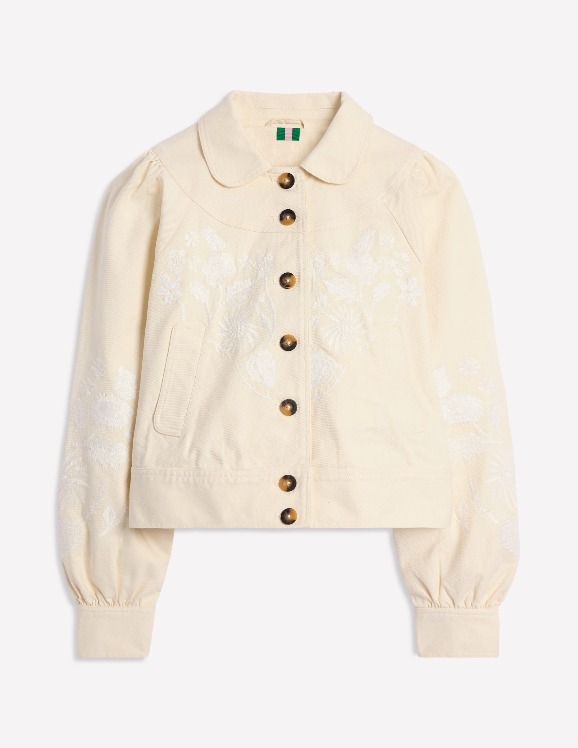 Bestickte Jacke mit Kragen-Naturweiß, Stickerei - Image 6