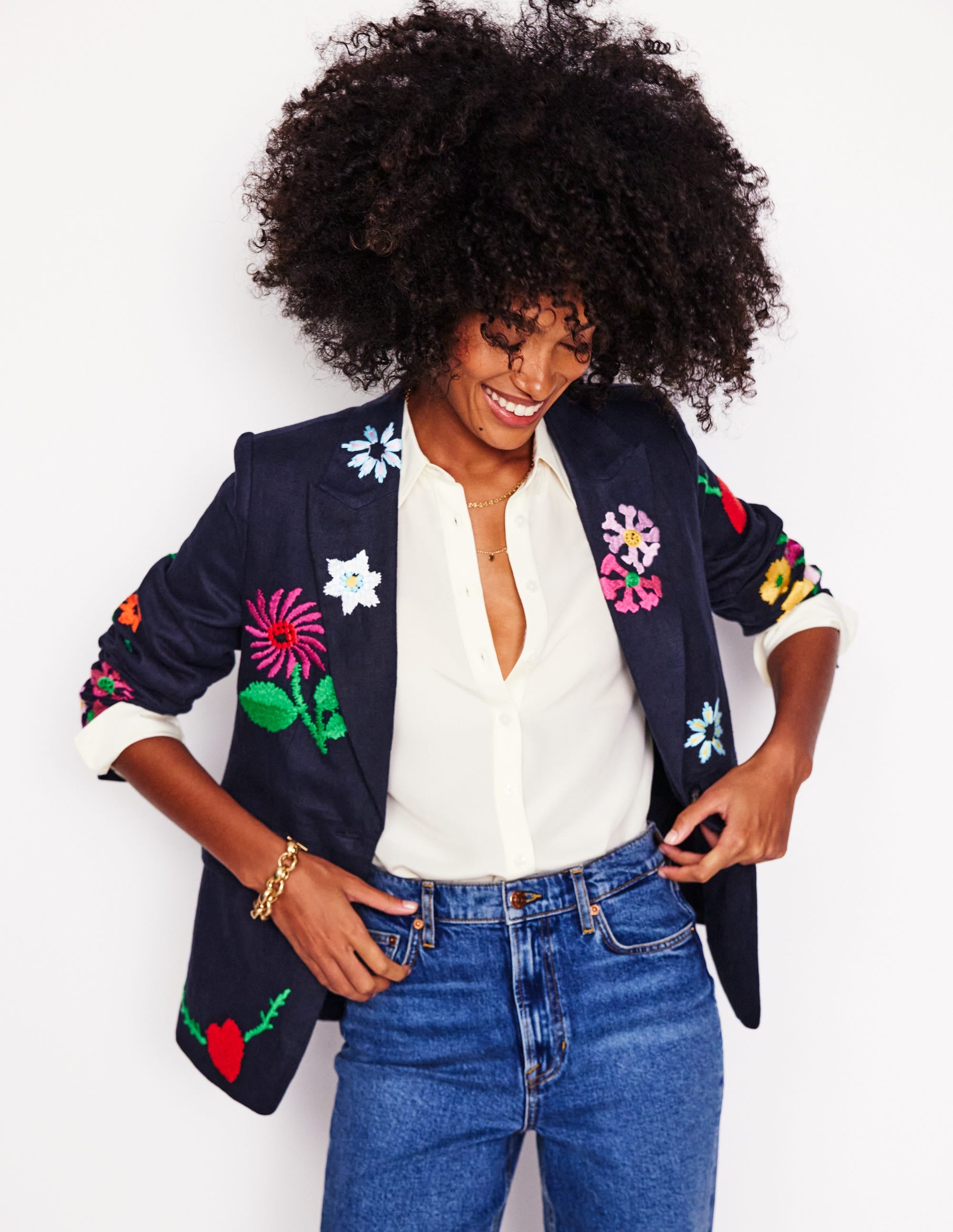 Marylebone Blazer-Navy, Stickerei - Image 5