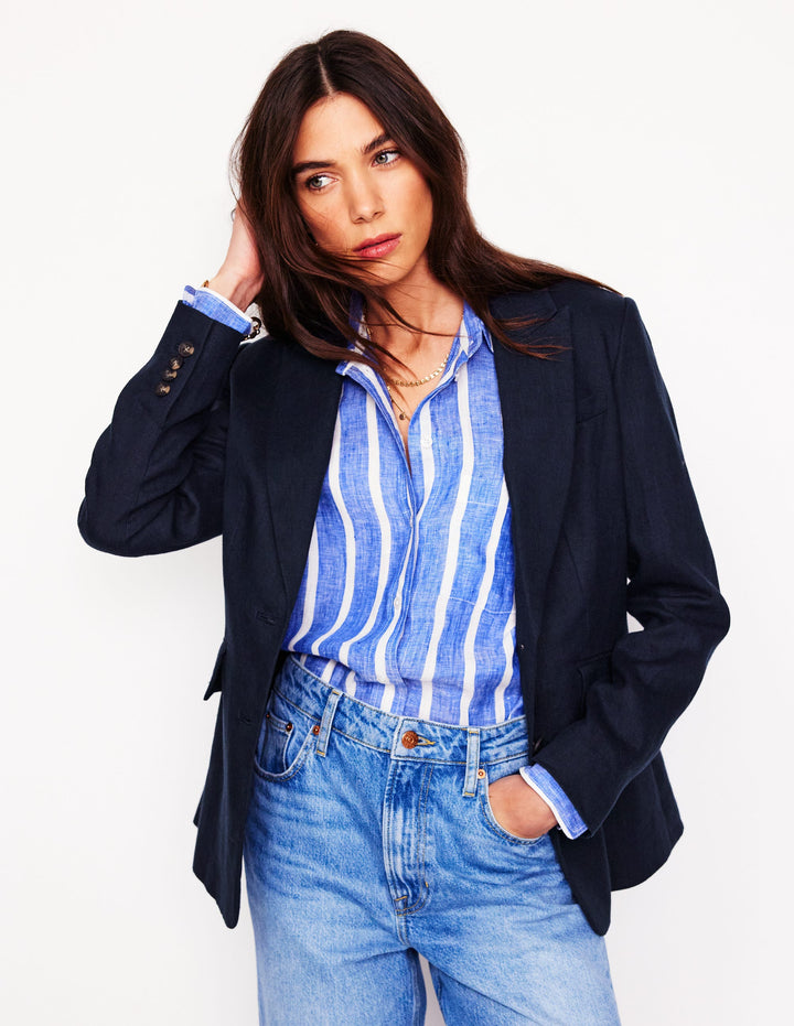 Stamford Leinenblazer-Marineblau