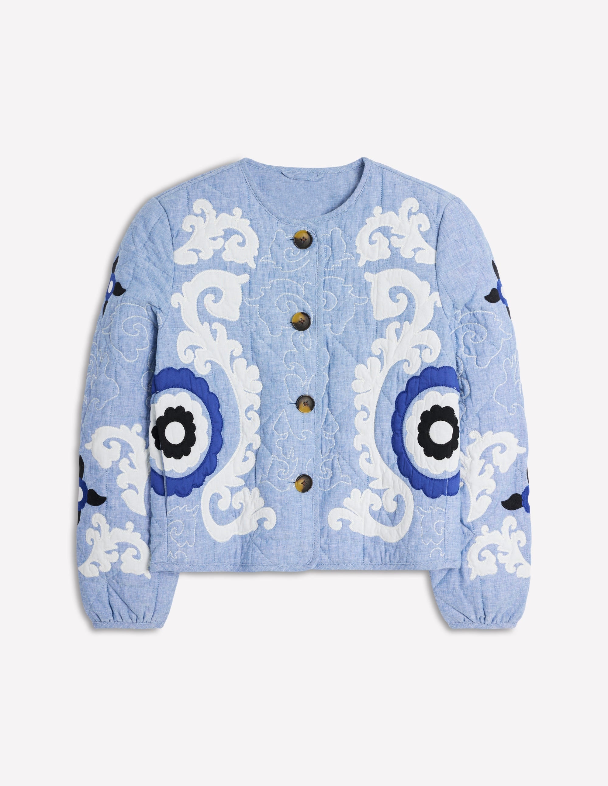 Chelsea Bestickte Jacke-Graublau Chambray - Image 10