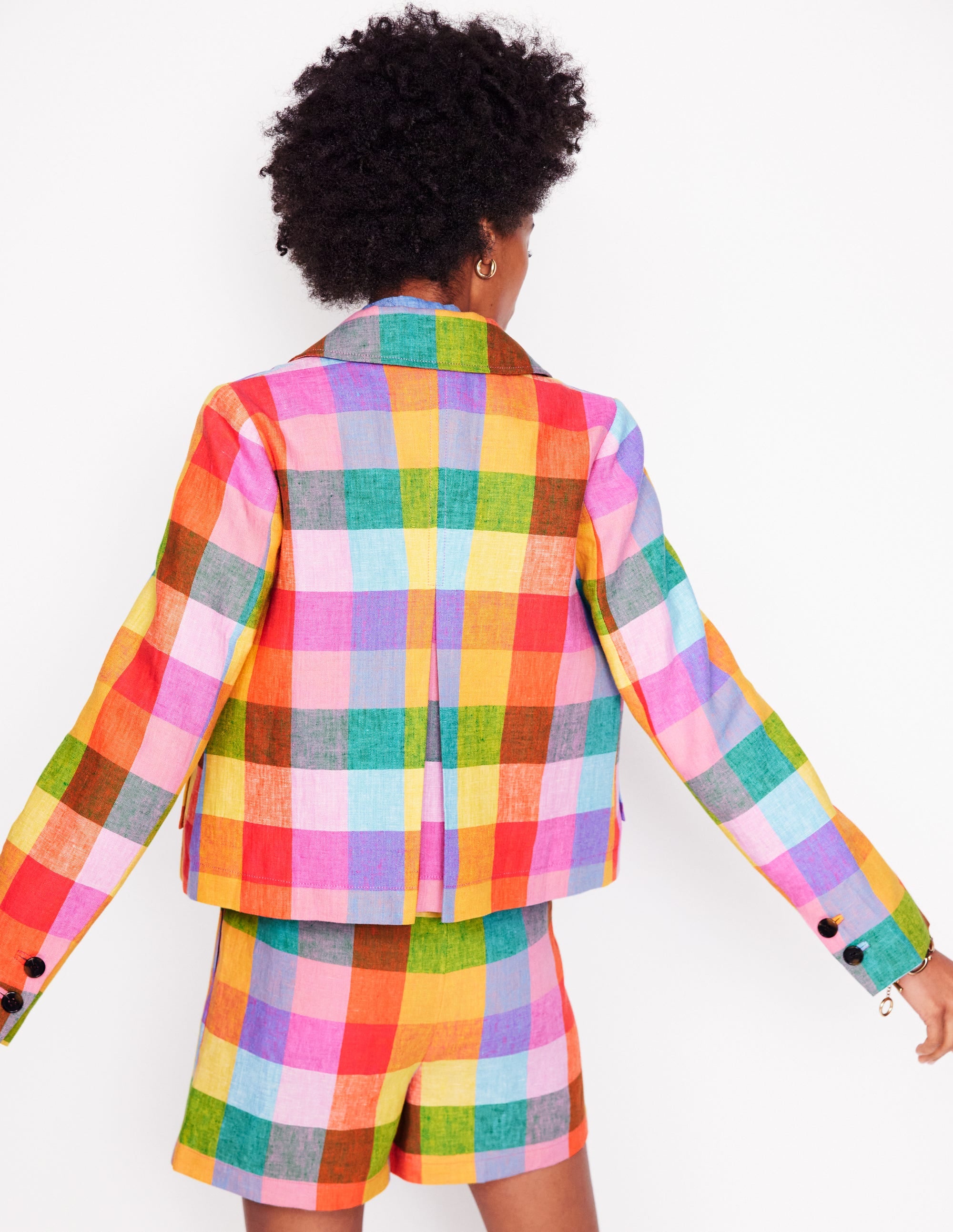 Veste Knightsbridge en lin-Vichy arc-en-ciel multi - Image 5