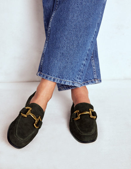 Iris Loafer mit Trensendetail-Waldgrün
