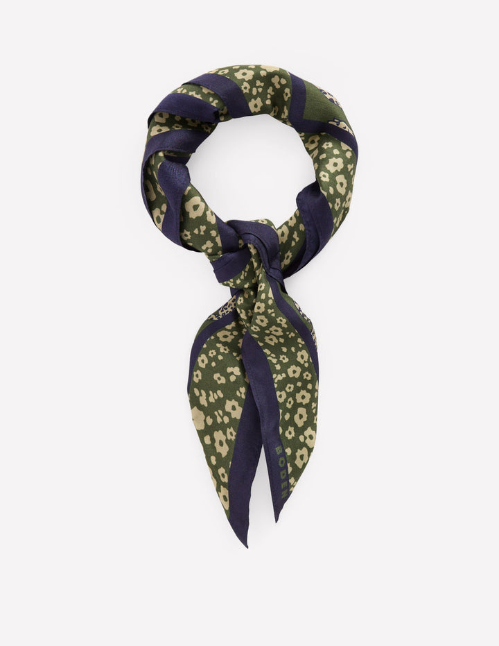 Silk Square Scarf-Leaping Leopard