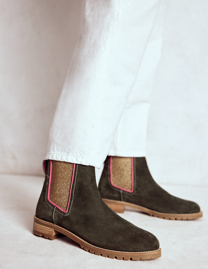 Freya Chelsea-Stiefel-Dunkles Moosgrün