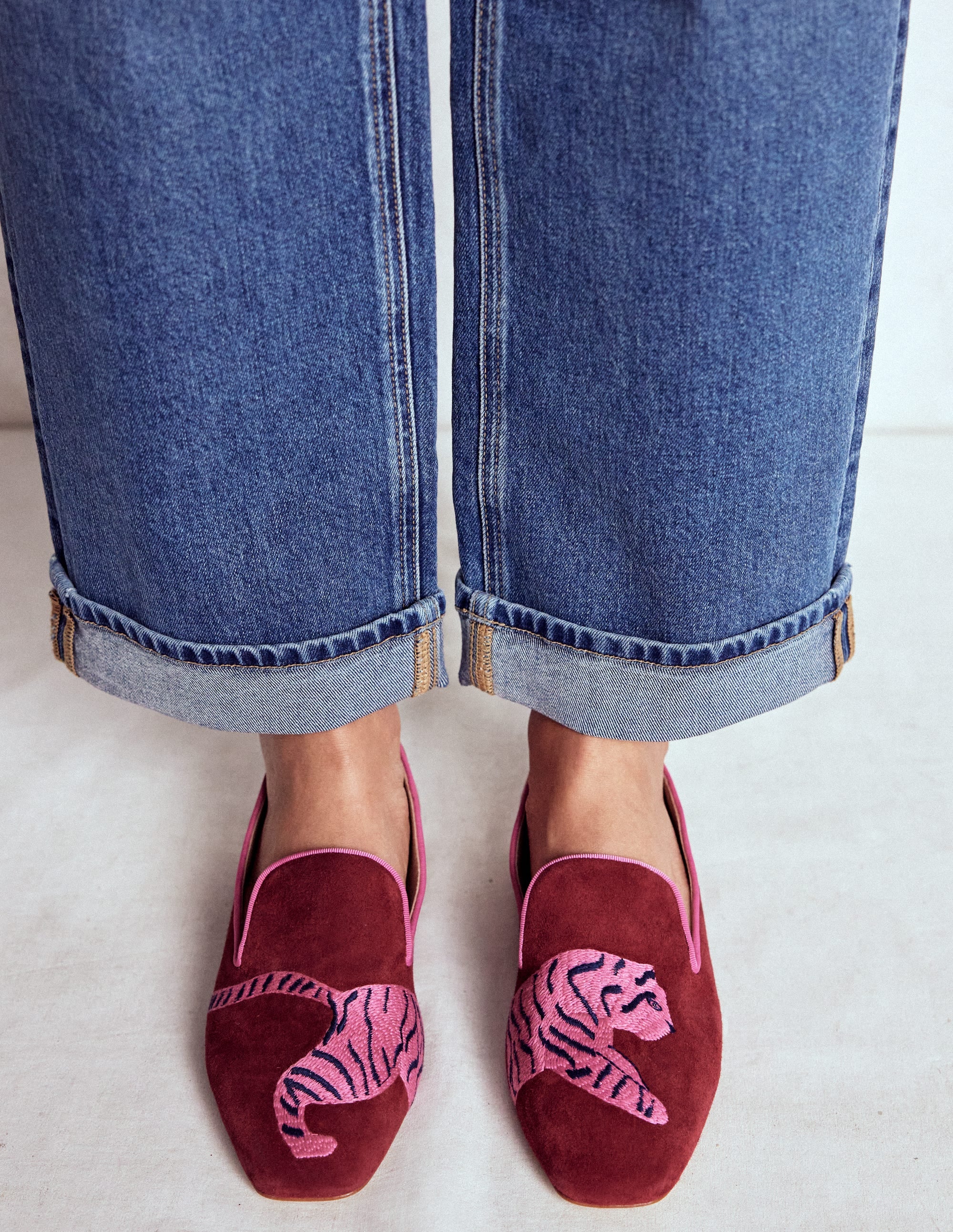 Mocassins façon chaussons-Tigre rouge sang de bœuf - Image 2