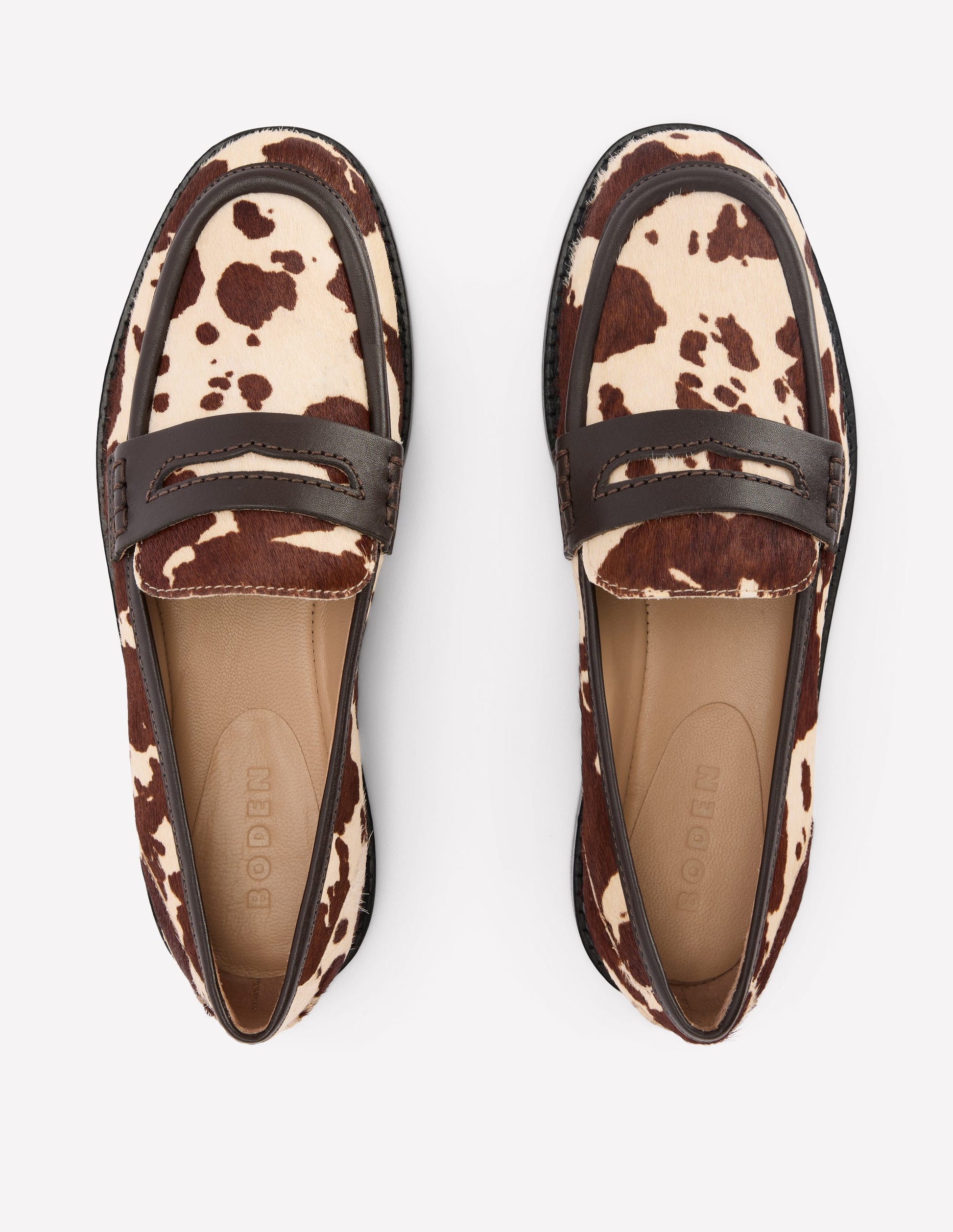 Nya Pennyloafer-Braun/Naturweiß-7