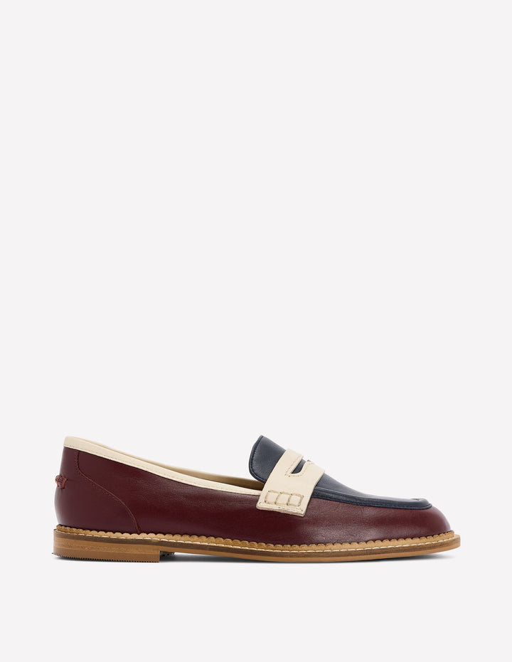 Mocassins Nya-Bordeaux profond/bleu marine