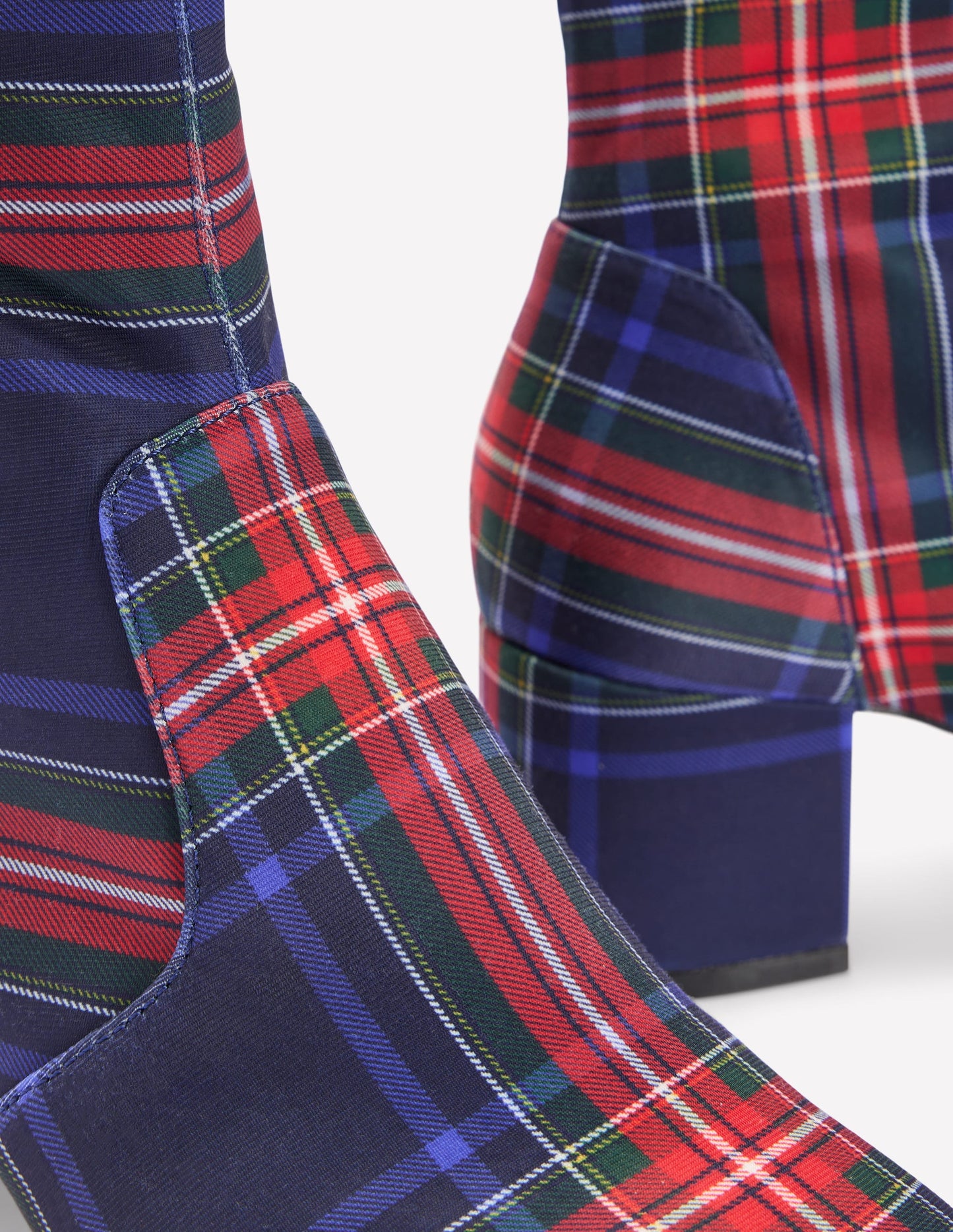 Stretch-Stiefeletten-Schottenmuster