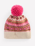 Edie Fair-Isle-Strickmütze-ROSA