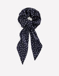 Scrunchie mit Schärpe-Französisches Navy, Getupft