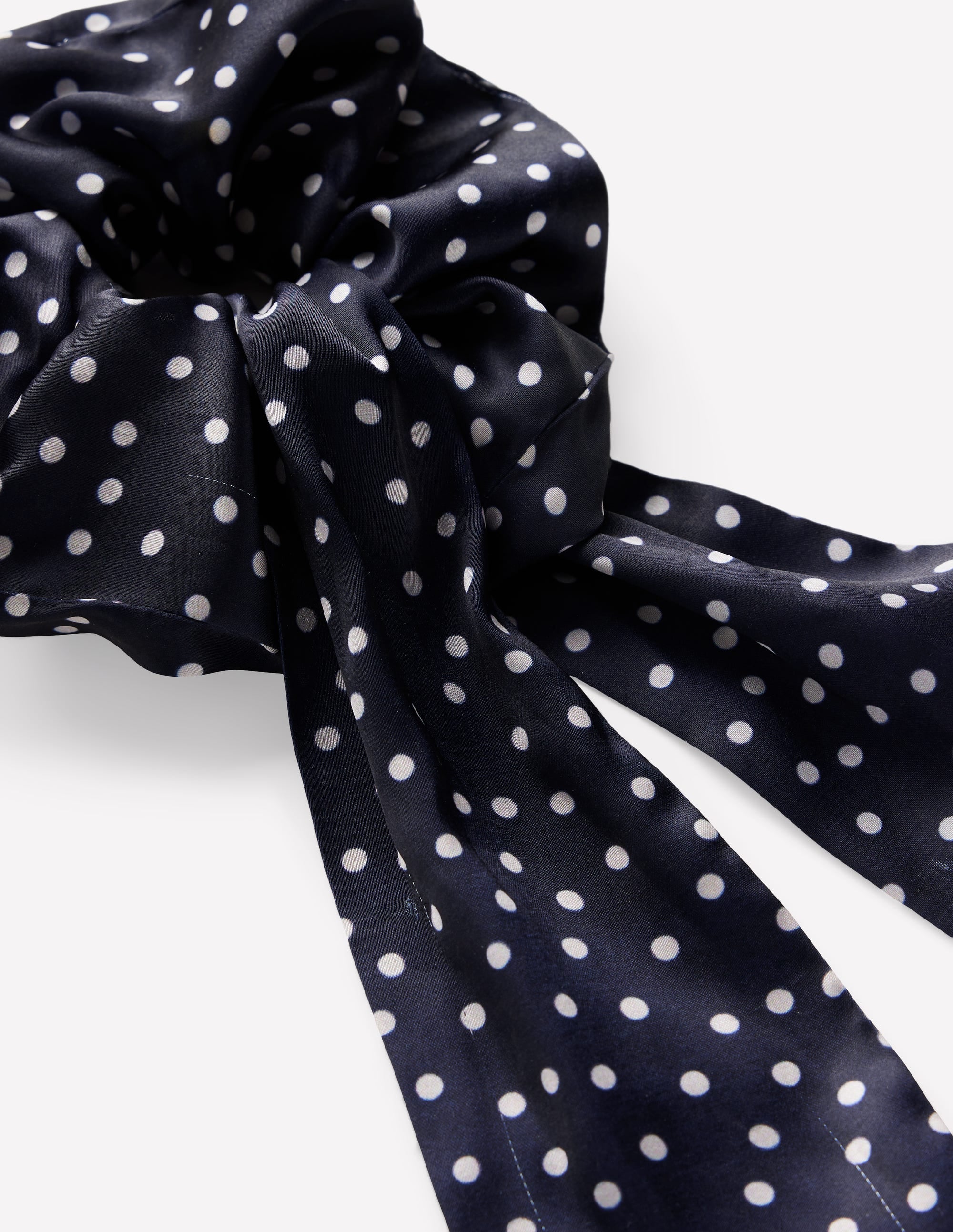 Scrunchie mit Schärpe-Französisches Navy, Getupft - Image 3