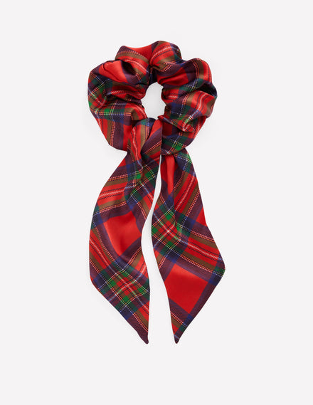 Chouchou foulard-Écossais Rouge