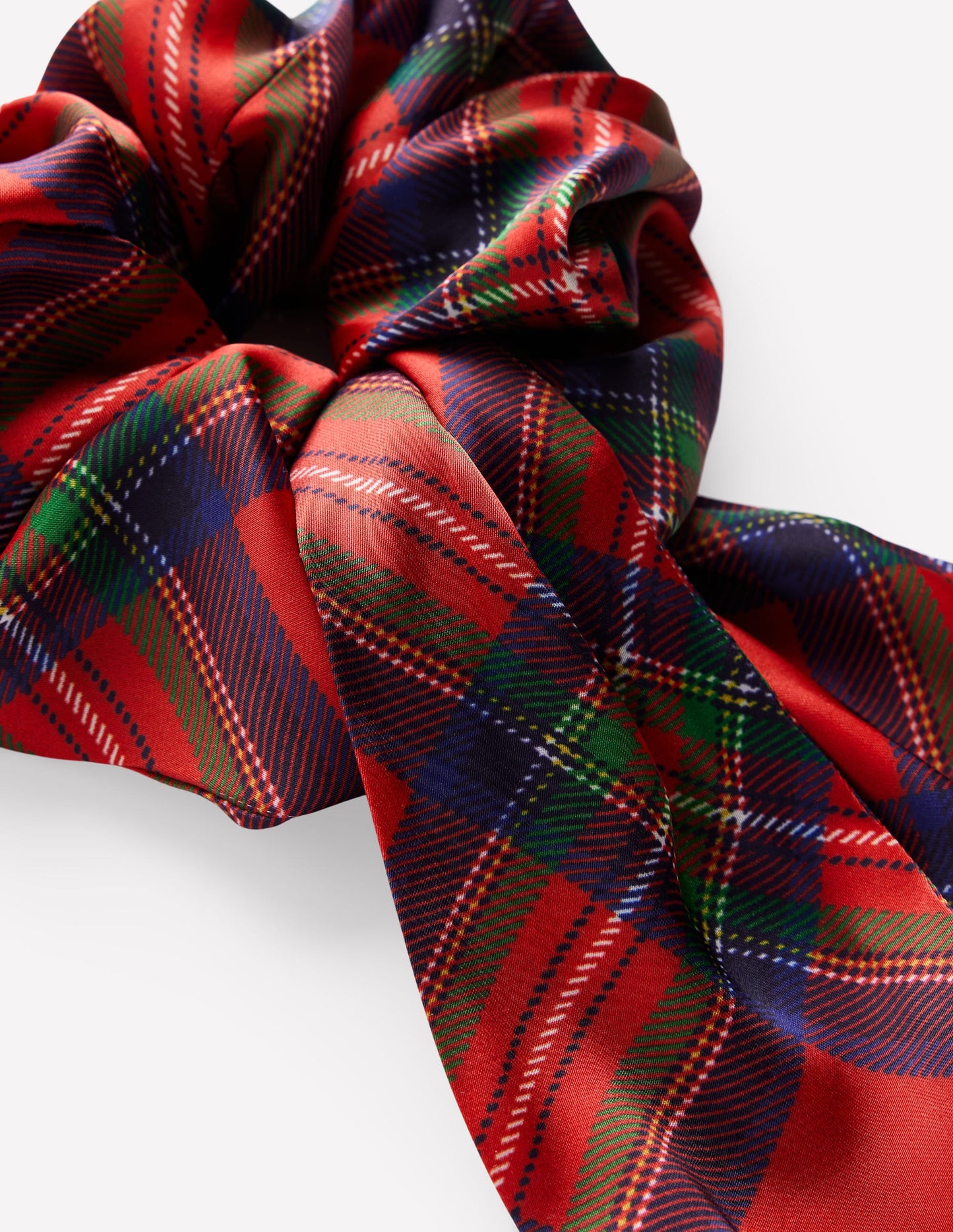 Scrunchie mit Schärpe-Rot Karo