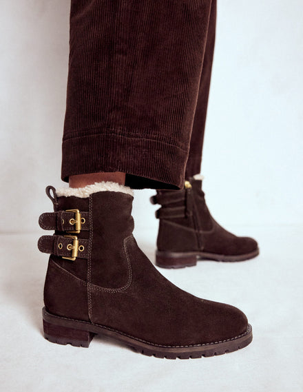 Bottines à boucles-Chocolat amer