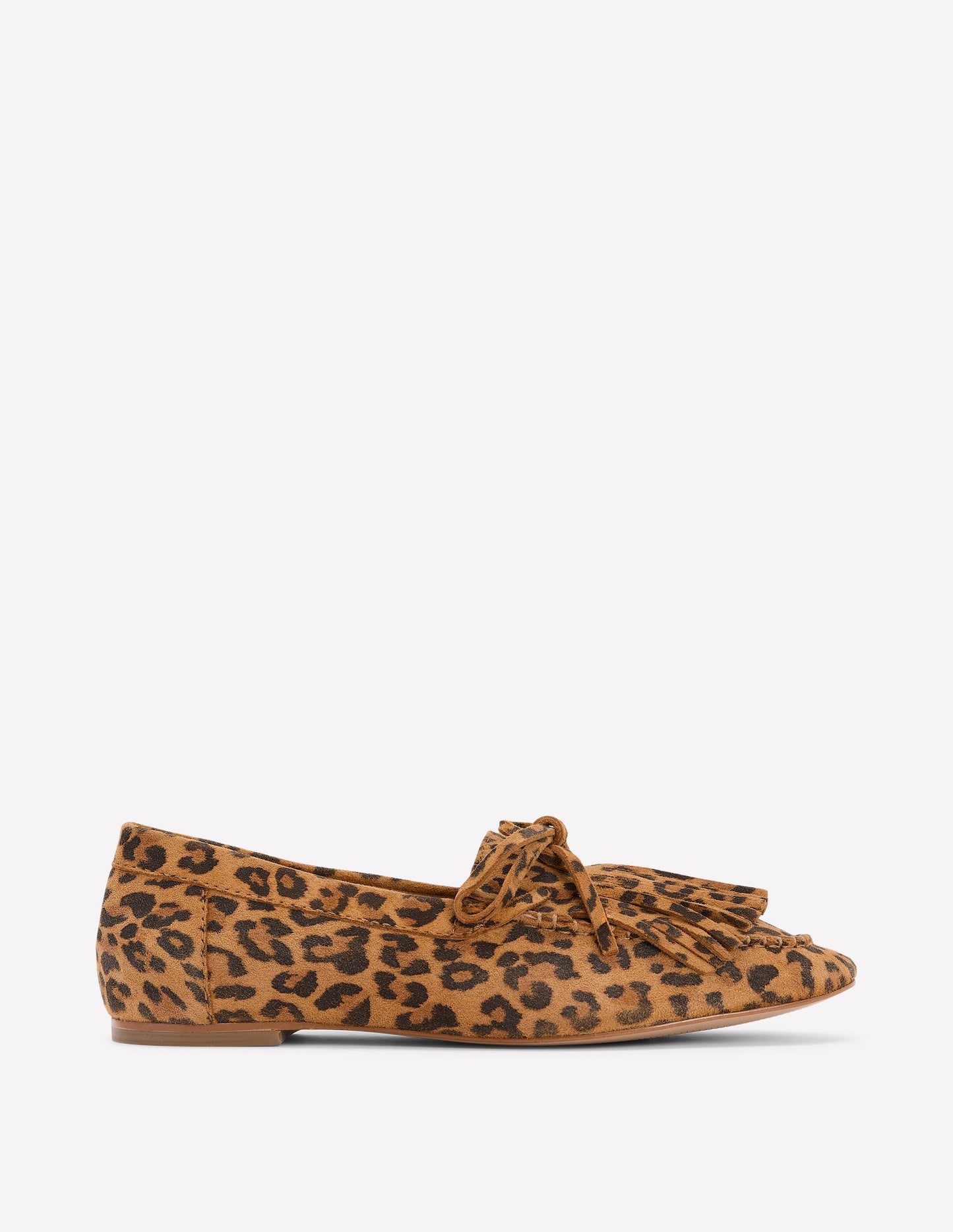 Weiche Bootsschuhe mit Quasten-Mohair, Leopardenmuster