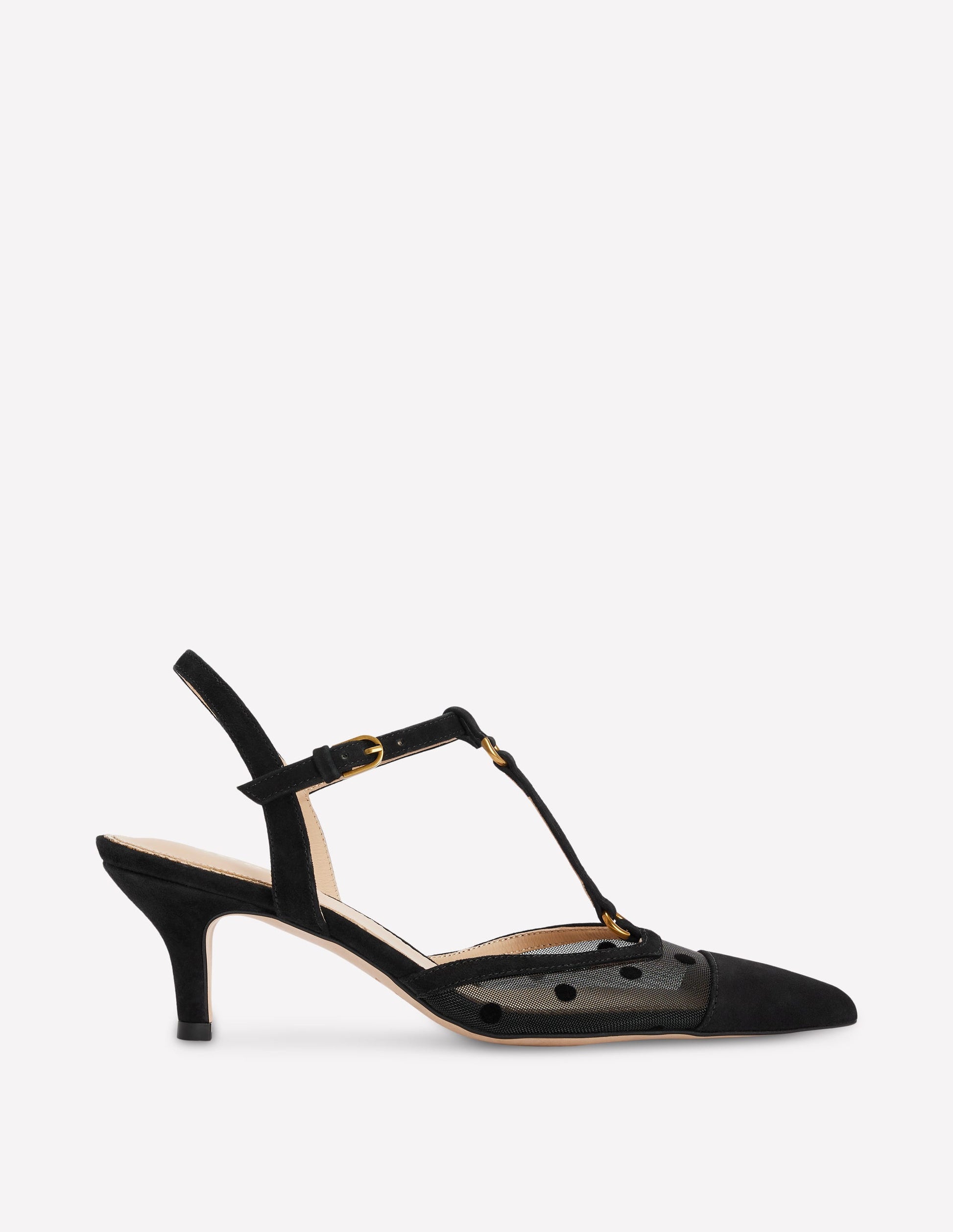 Salomés à talons et bout pointu-Résille noire-1