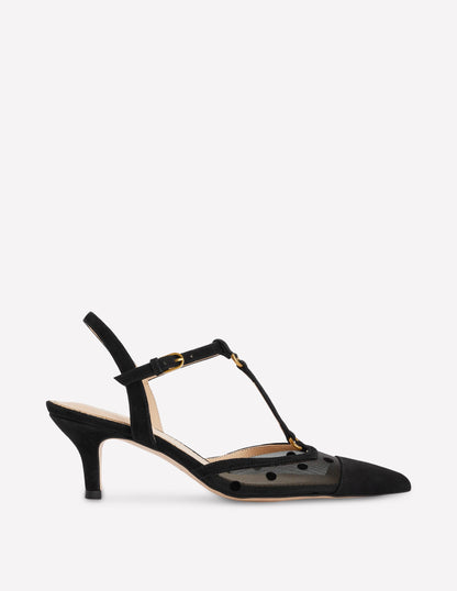 Salomés à talons et bout pointu-Résille noire-1