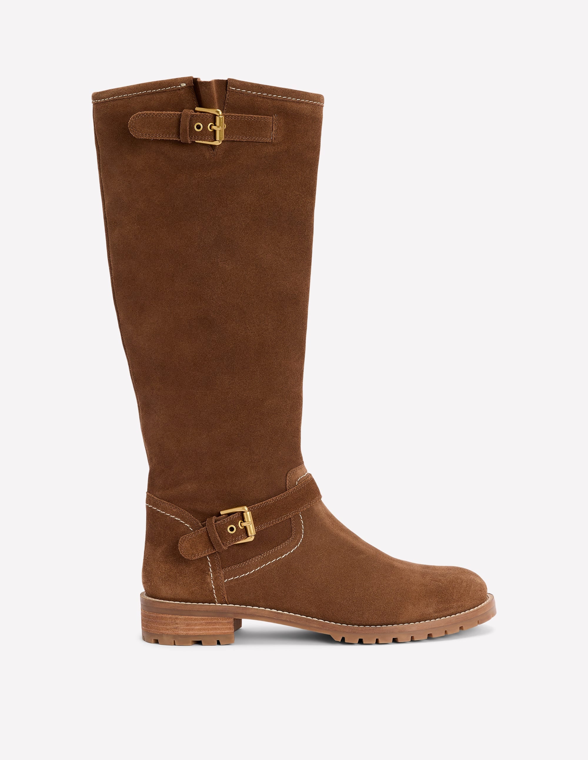 Kniehohe Stiefel mit Schnalle-Kokosnuss - Image 1