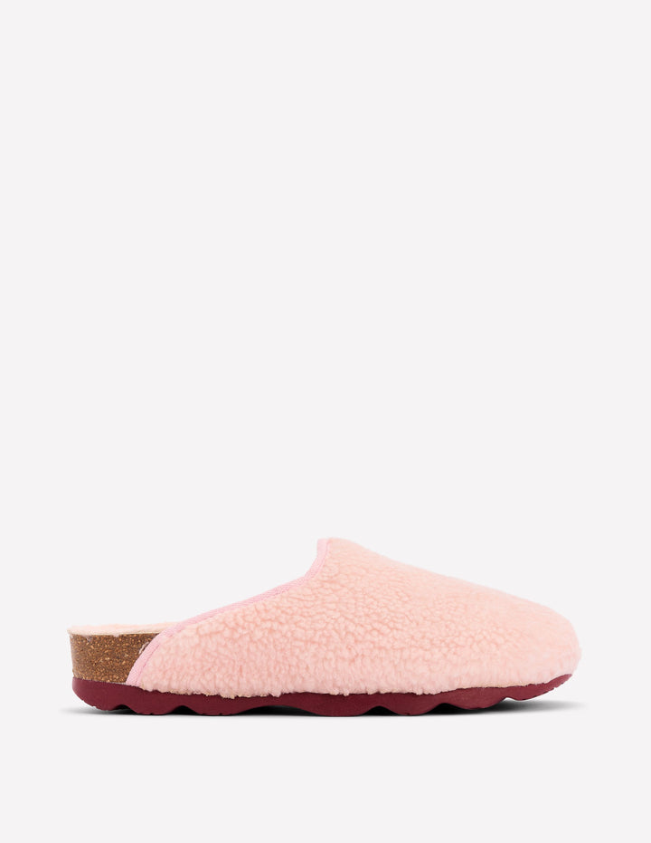 Contrast Sole Mule Slippers-Pink