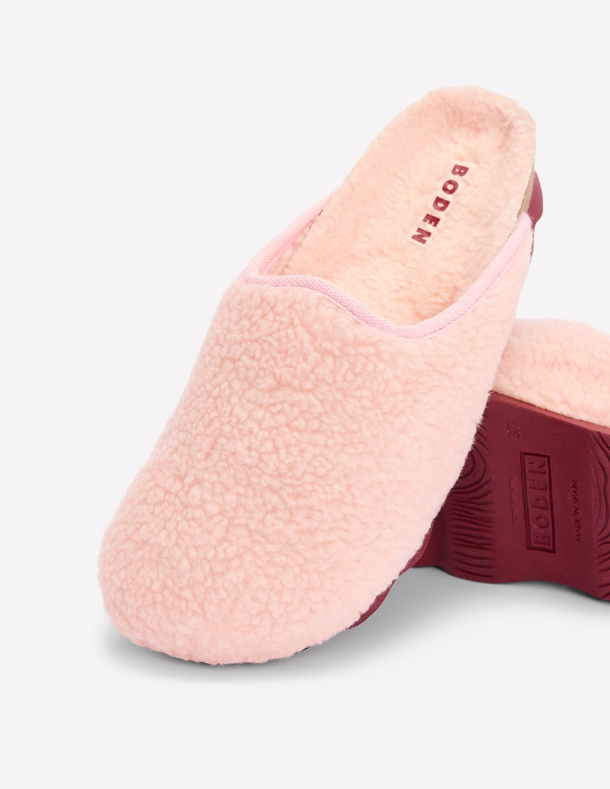 Contrast Sole Mule Slippers-Pink-4