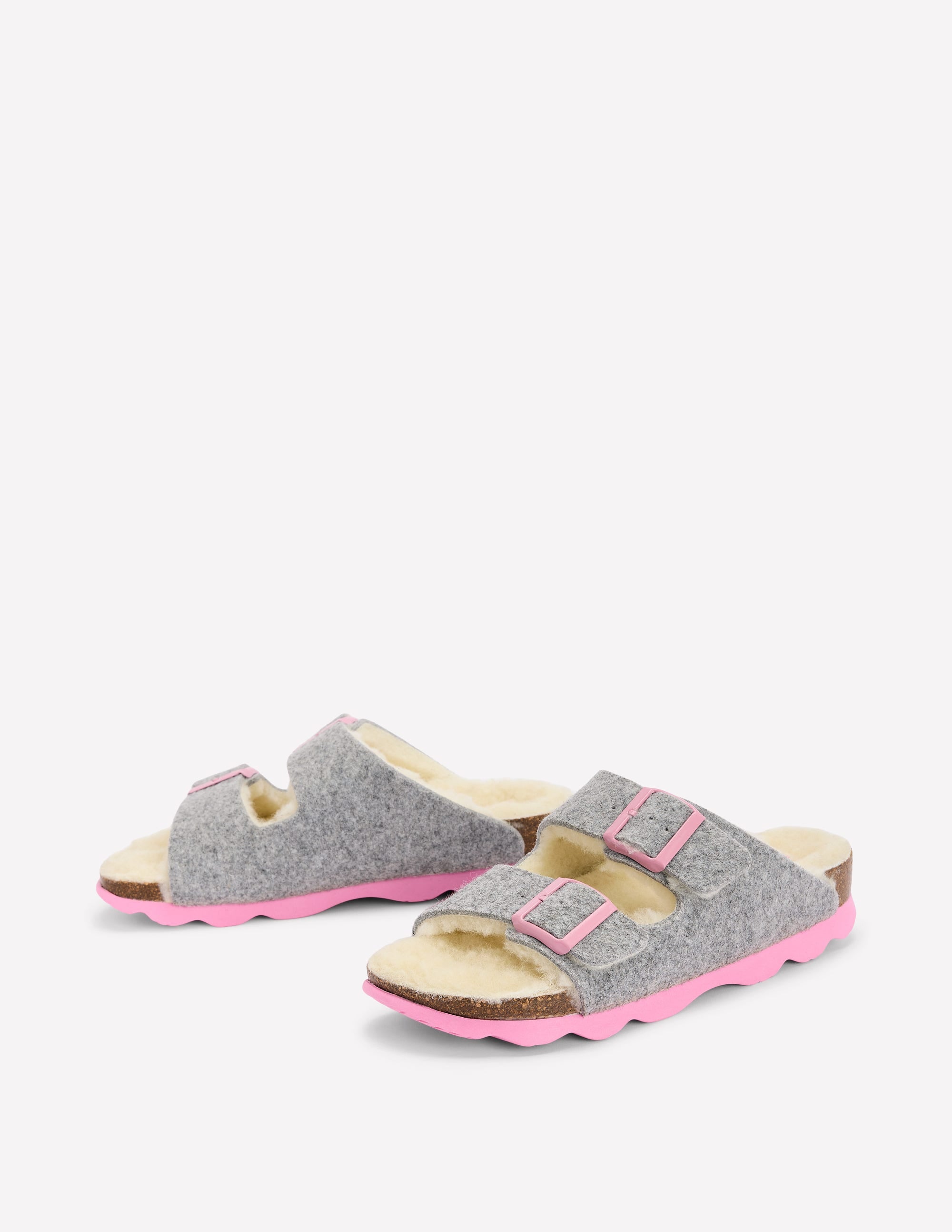 Chaussons à double bride et boucle-Anthracite chiné - Image 3