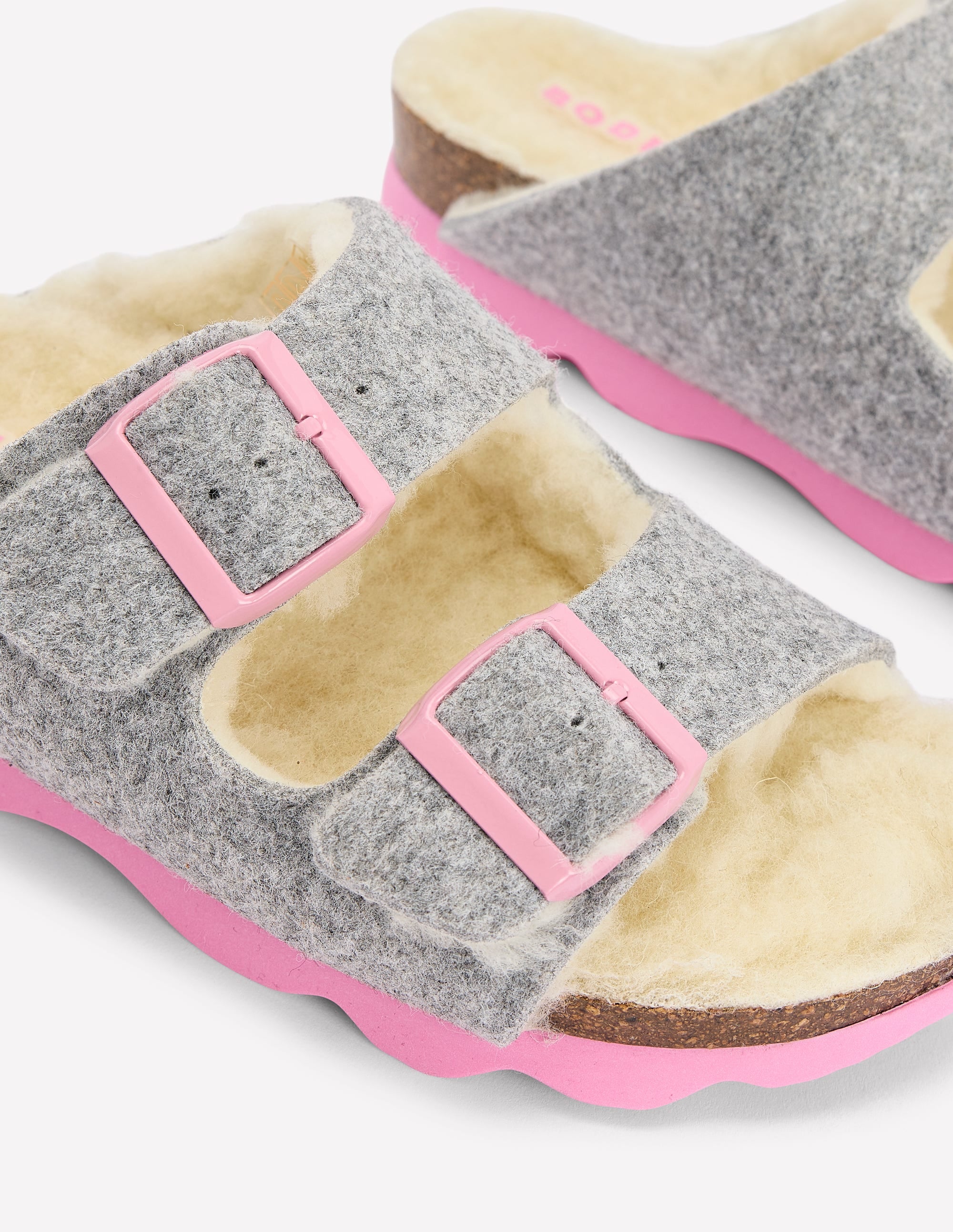 Chaussons à double bride et boucle-Anthracite chiné - Image 4