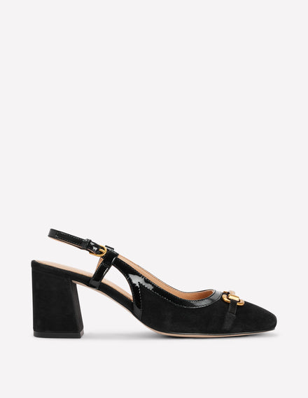 Iris Absatzschuhe mit Trensendetail und Fersenriemen-Schwarz