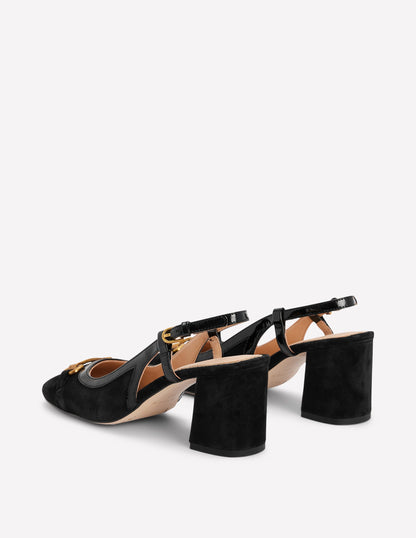Iris Absatzschuhe mit Trensendetail und Fersenriemen-Schwarz-5