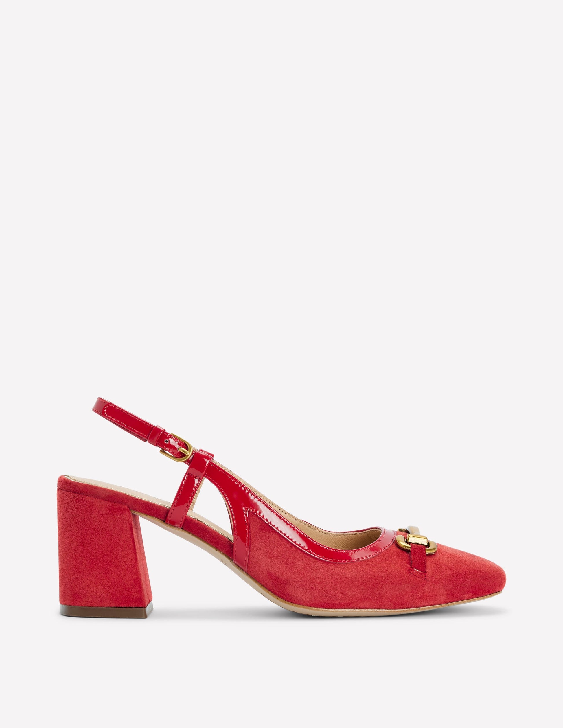 Iris Absatzschuhe mit Trensendetail und Fersenriemen-Briefkastenrot-1