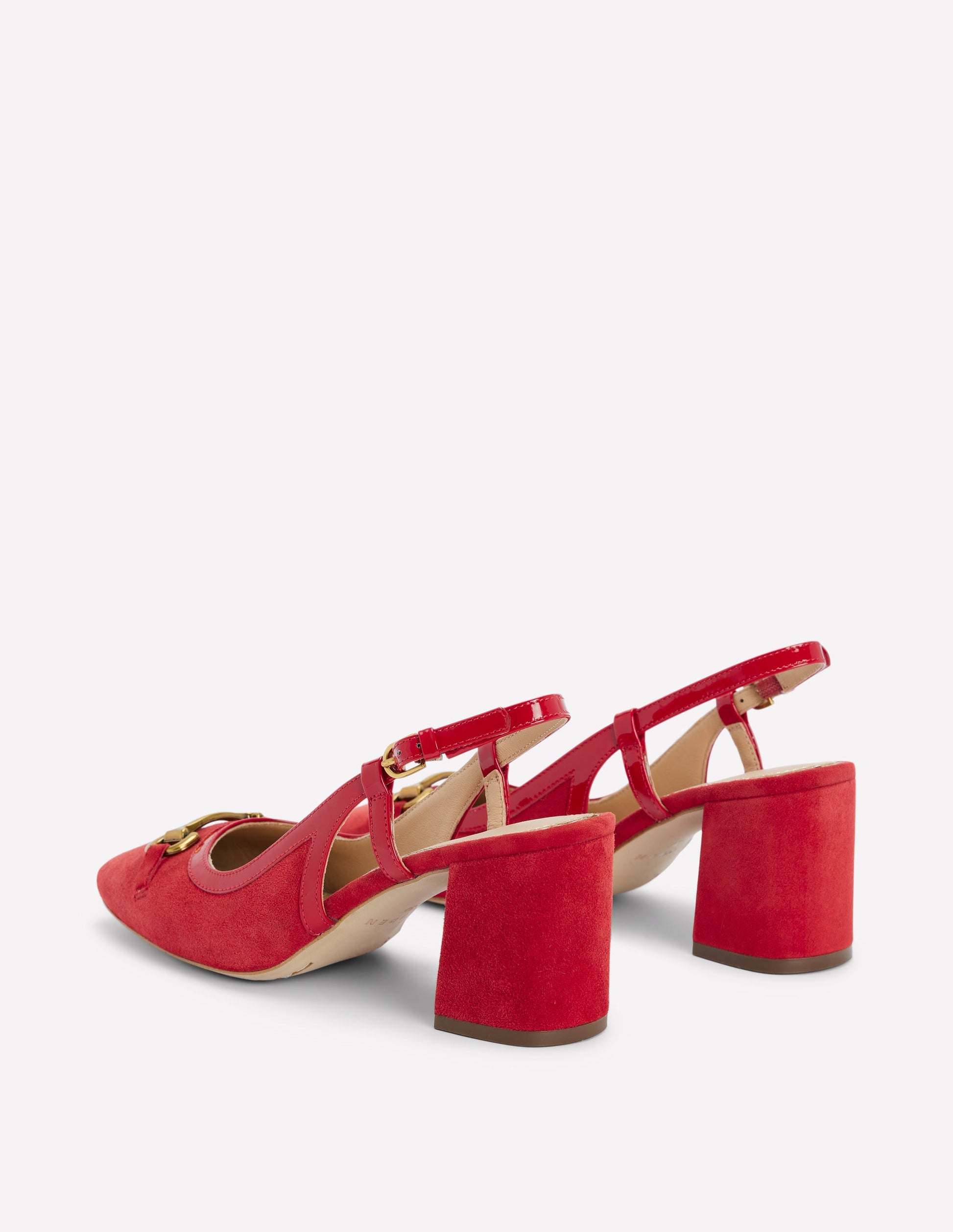 Iris Absatzschuhe mit Trensendetail und Fersenriemen-Briefkastenrot-5