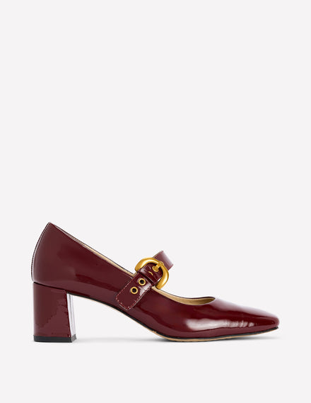 Mary Janes mit Absatz und Schnalle-Oxblood