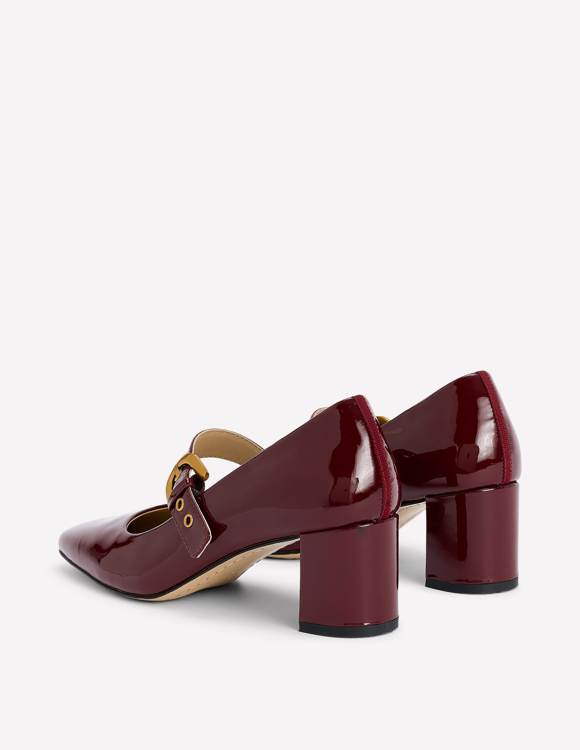 Mary Janes mit Absatz und Schnalle-Oxblood - Image 4