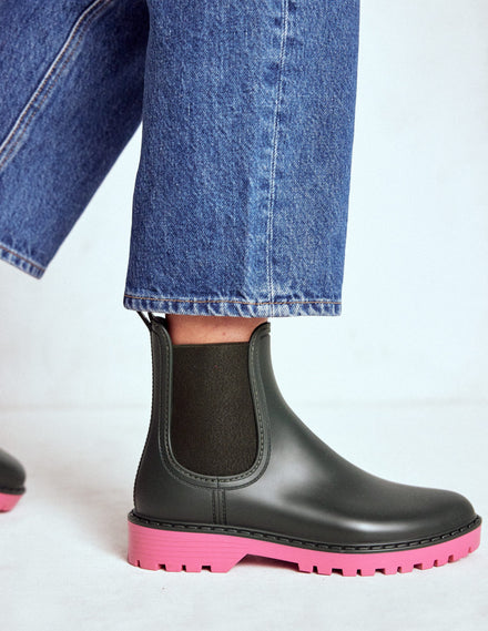 Bottines de pluie Chelsea-Vert des bois