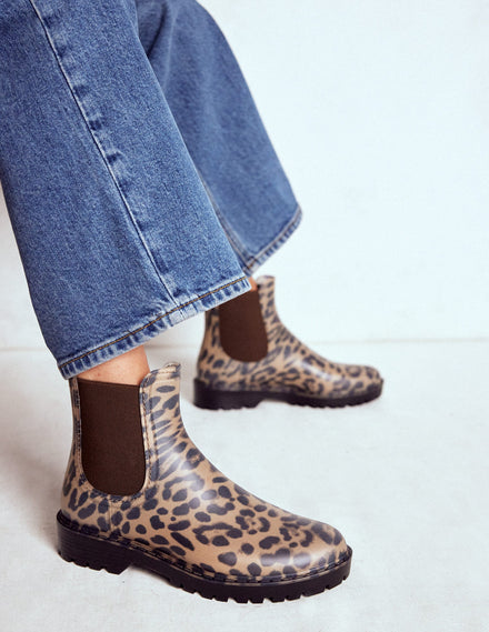 Bottines de pluie Chelsea-Cœurs folk rouge rockabilly
