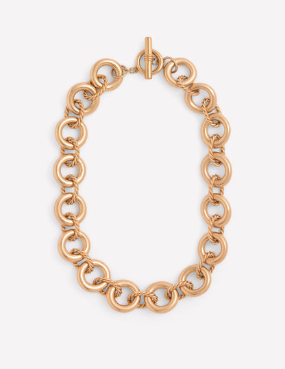 Halskette mit verdrehten Gliedern-Gold-2