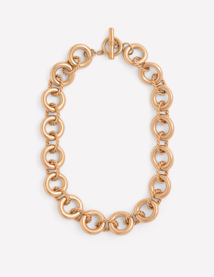 Twist Link Necklace-Gold Colour