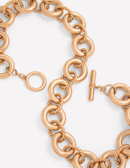 Halskette mit verdrehten Gliedern-Gold-3