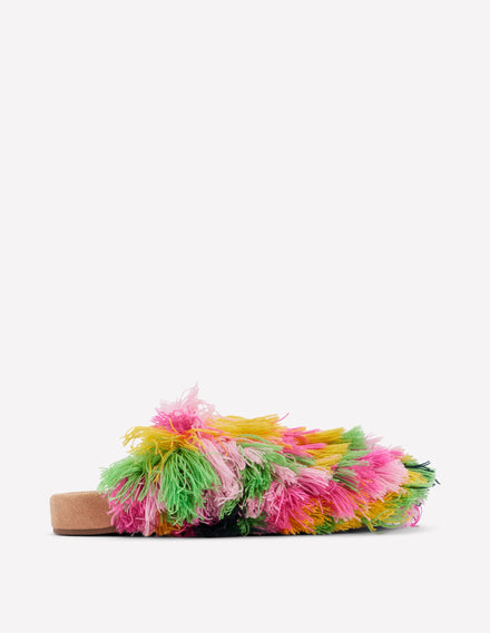 Bunt texturierte Pantoletten-Bunt