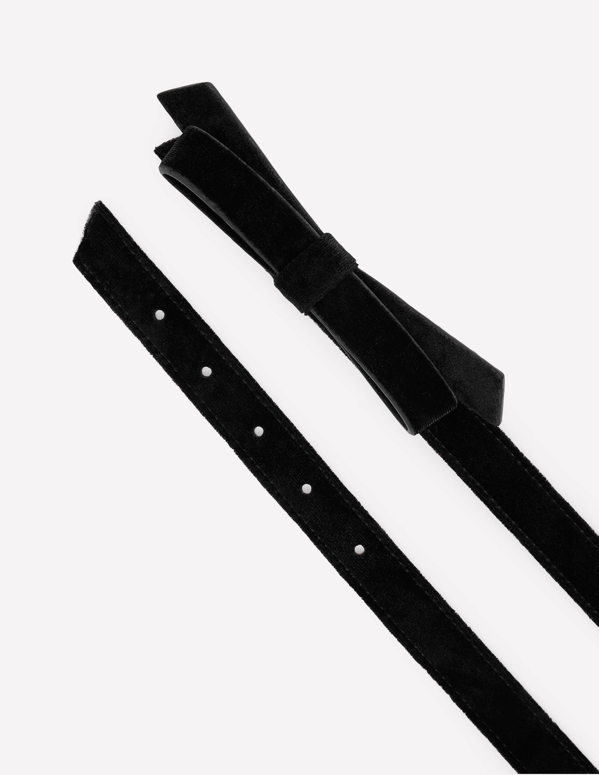 Schmaler Gürtel mit Schleife-Schwarz Samt - Image 4