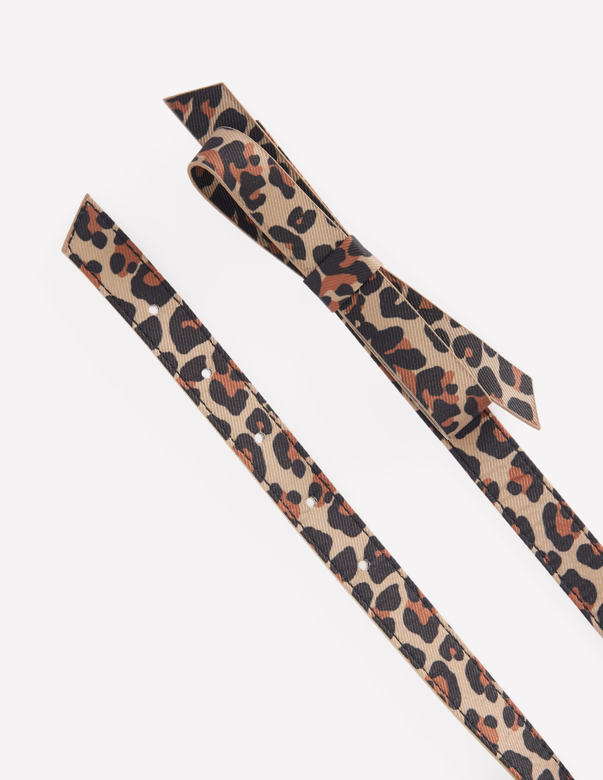 Schmaler Gürtel mit Schleife-Mohair, Leopardenmuster - Image 3