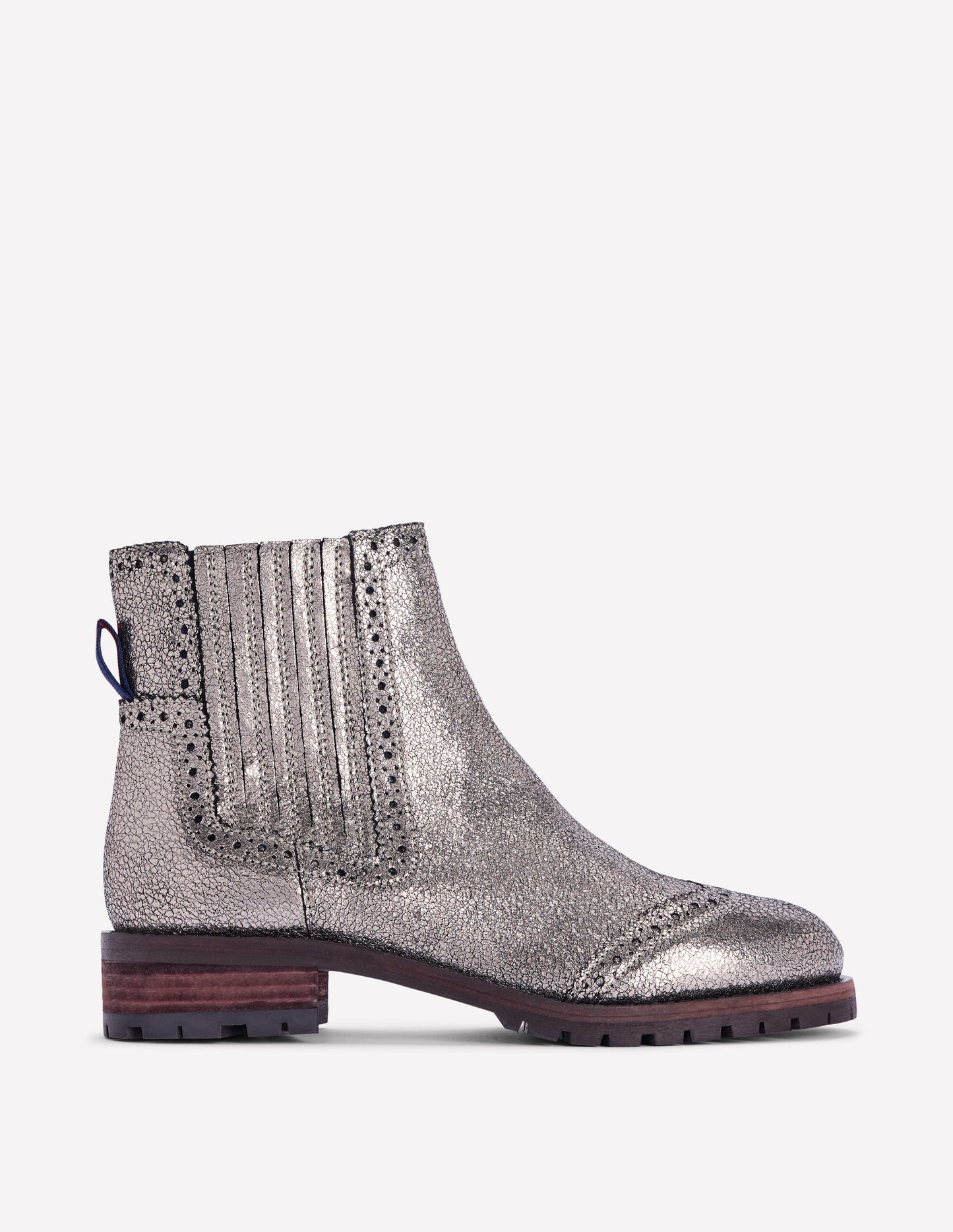 Bottines Chelsea à détails richelieus-Argenté