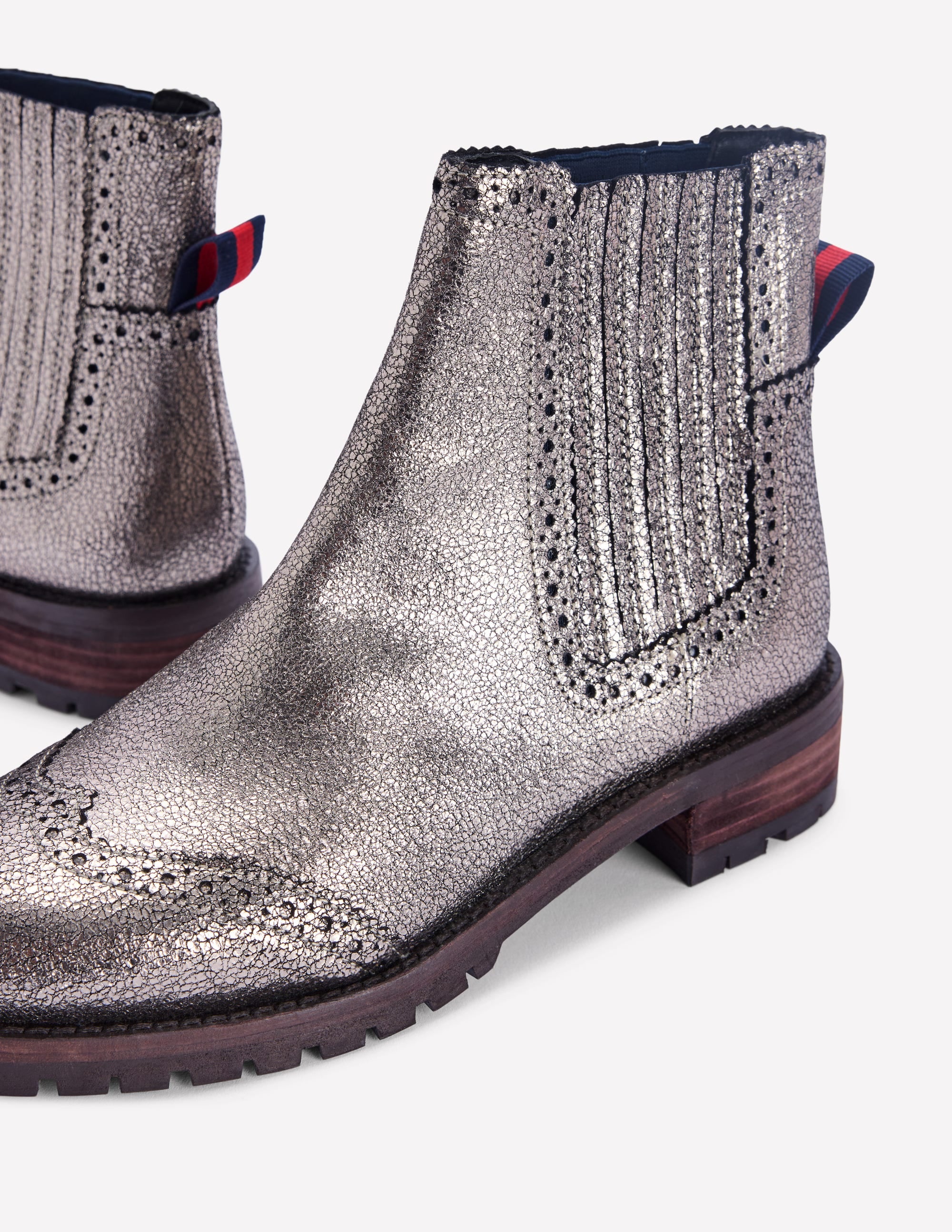 Chelsea-Stiefel mit Budapester-Details-Silber - Image 4