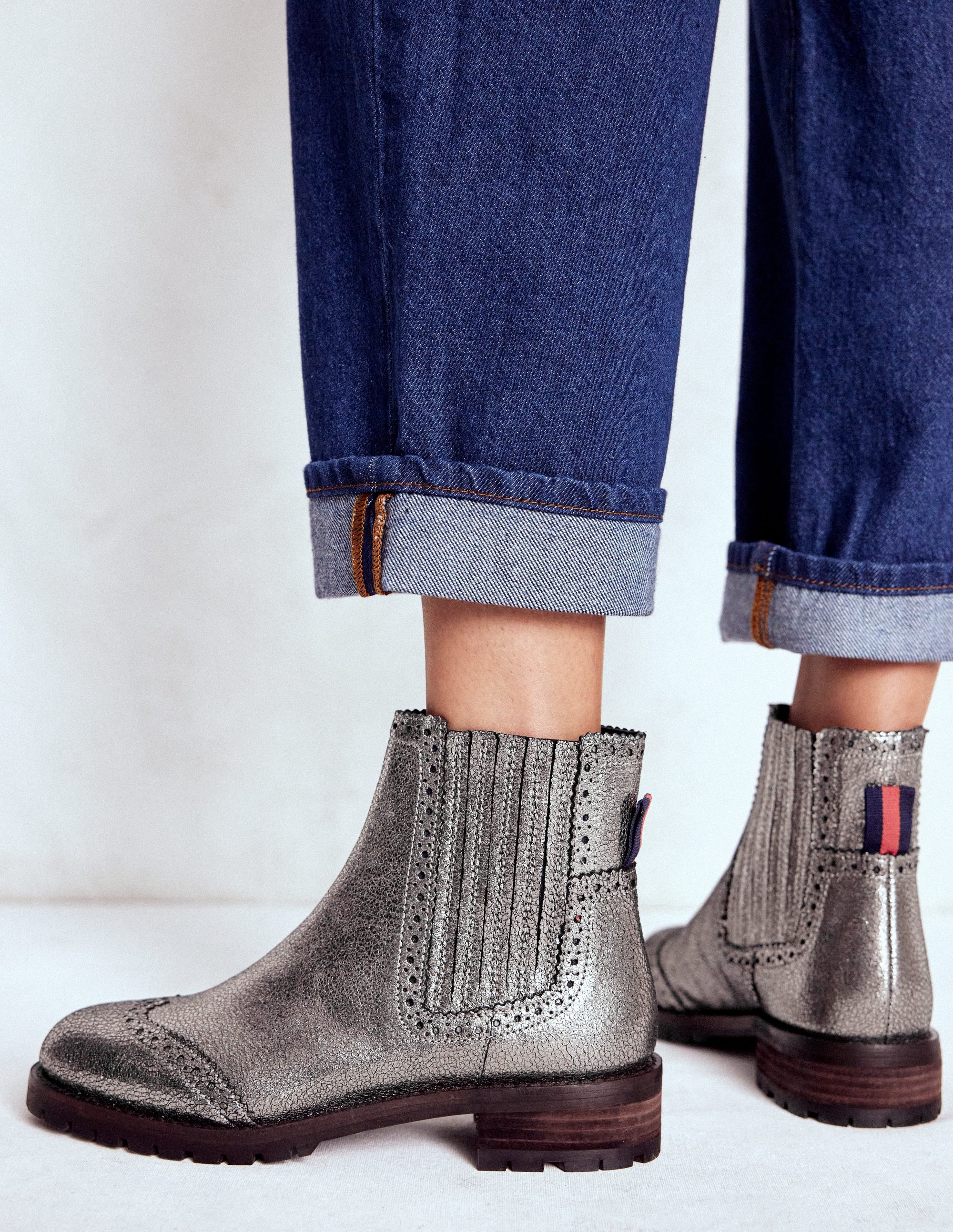 Chelsea-Stiefel mit Budapester-Details-Silber - Image 2