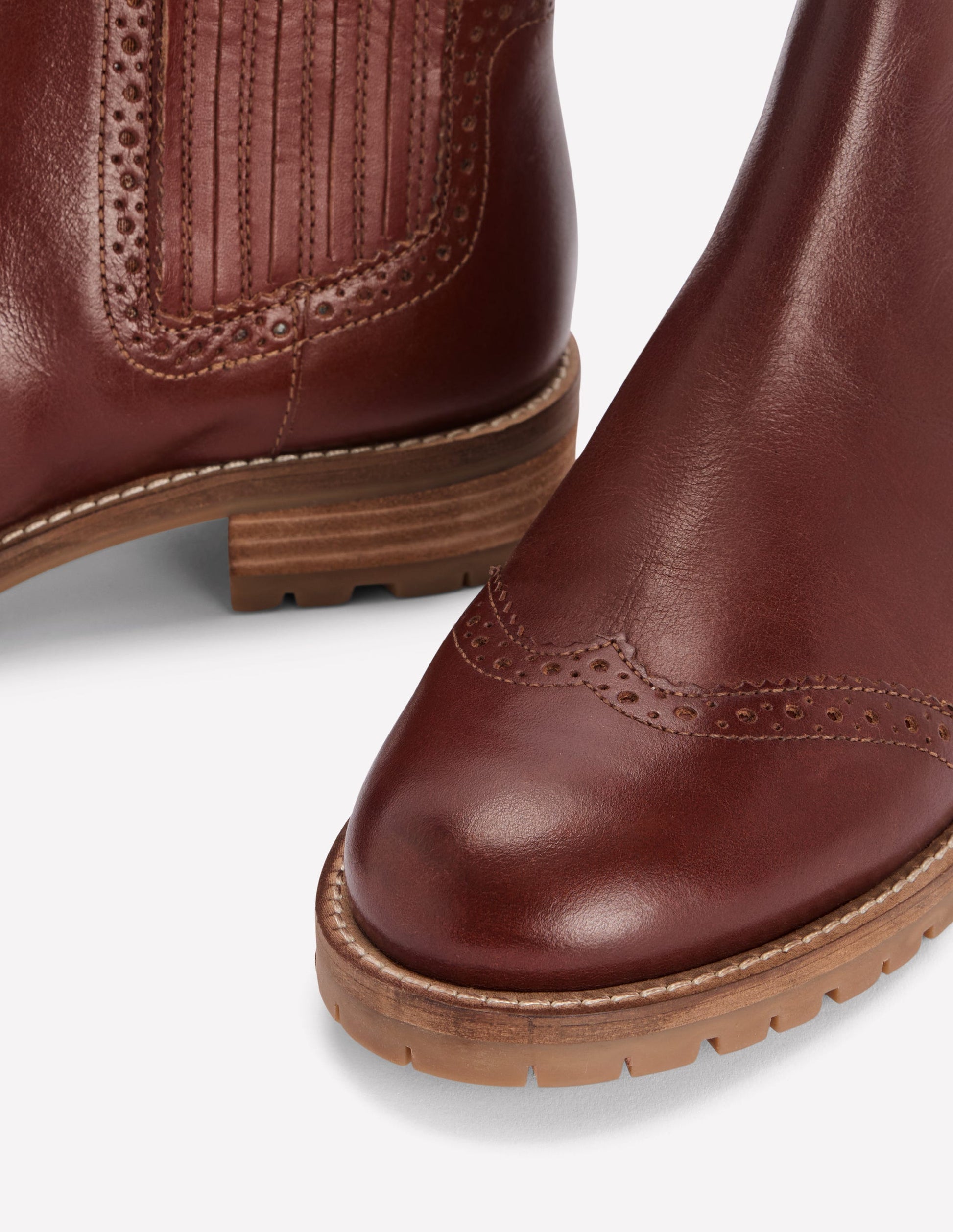 Bottines Chelsea à détails richelieus-Fauve-5