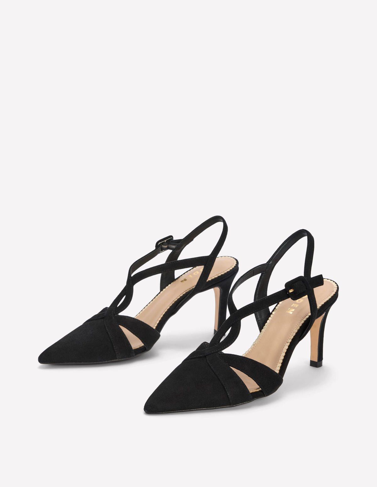 Spitze Absatzschuhe mit verschlungenen Riemen-Schwarz - Image 4