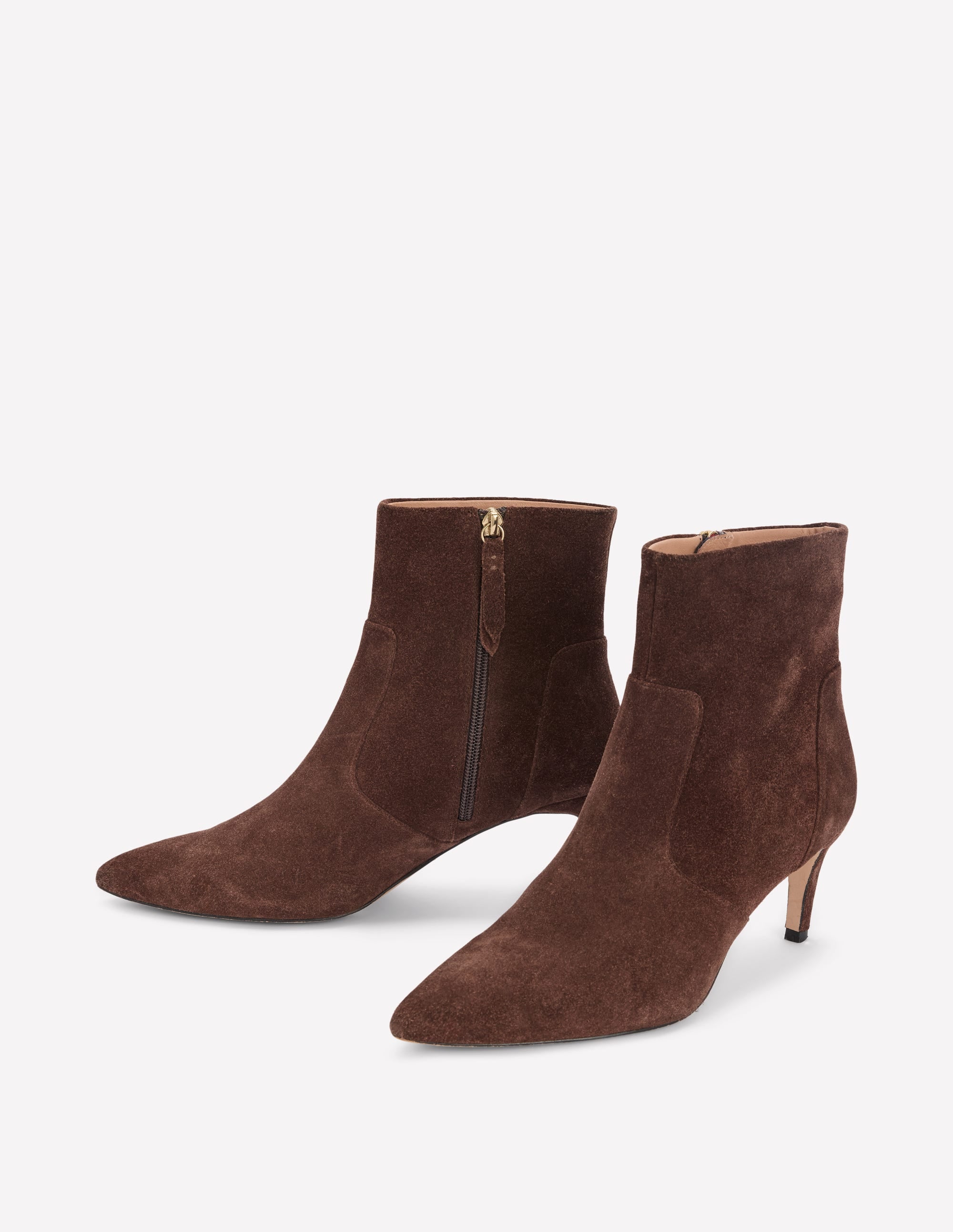 Bottines à talons mi-hauts-Chocolat amer - Image 4