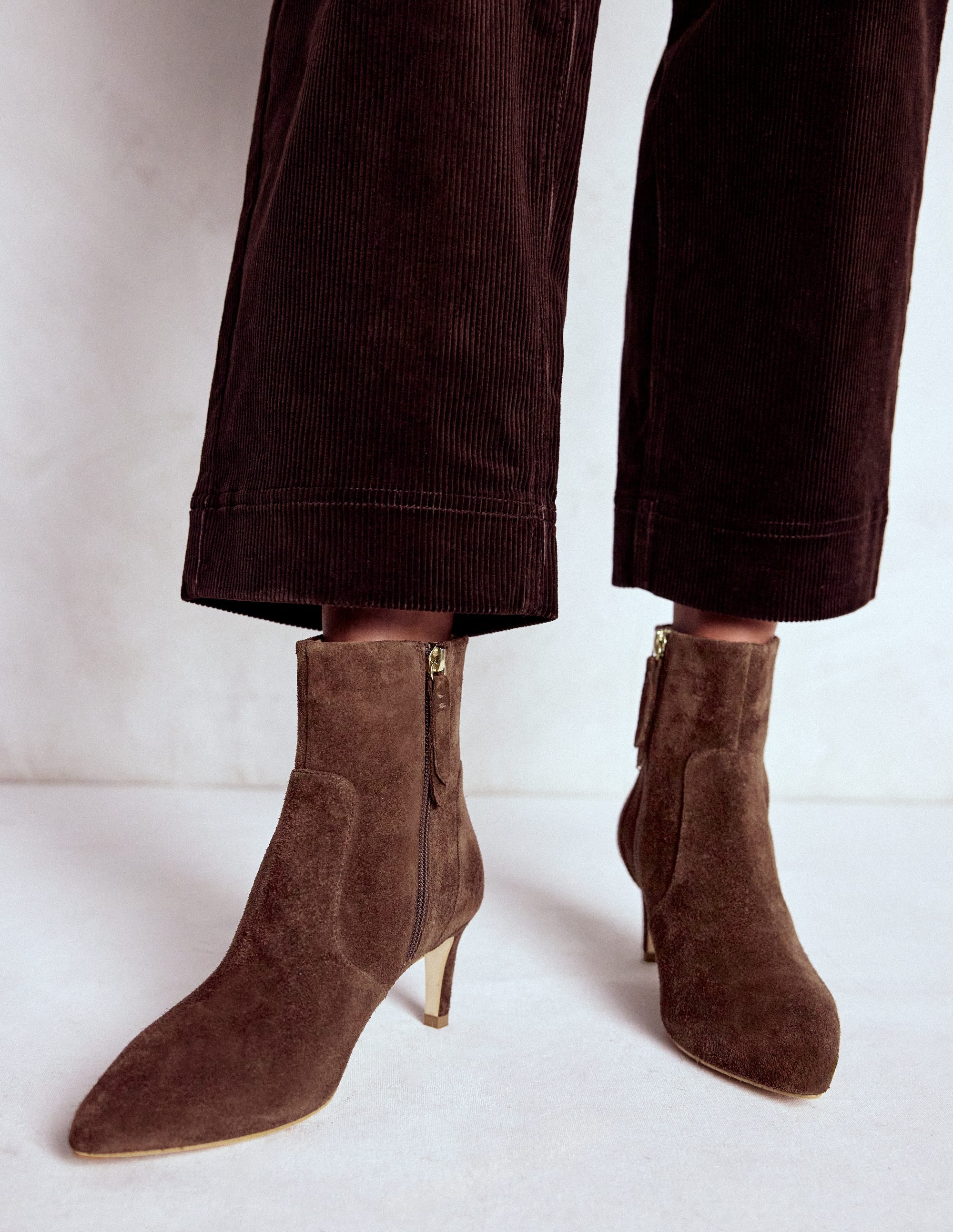Bottines à talons mi-hauts-Chocolat amer - Image 2