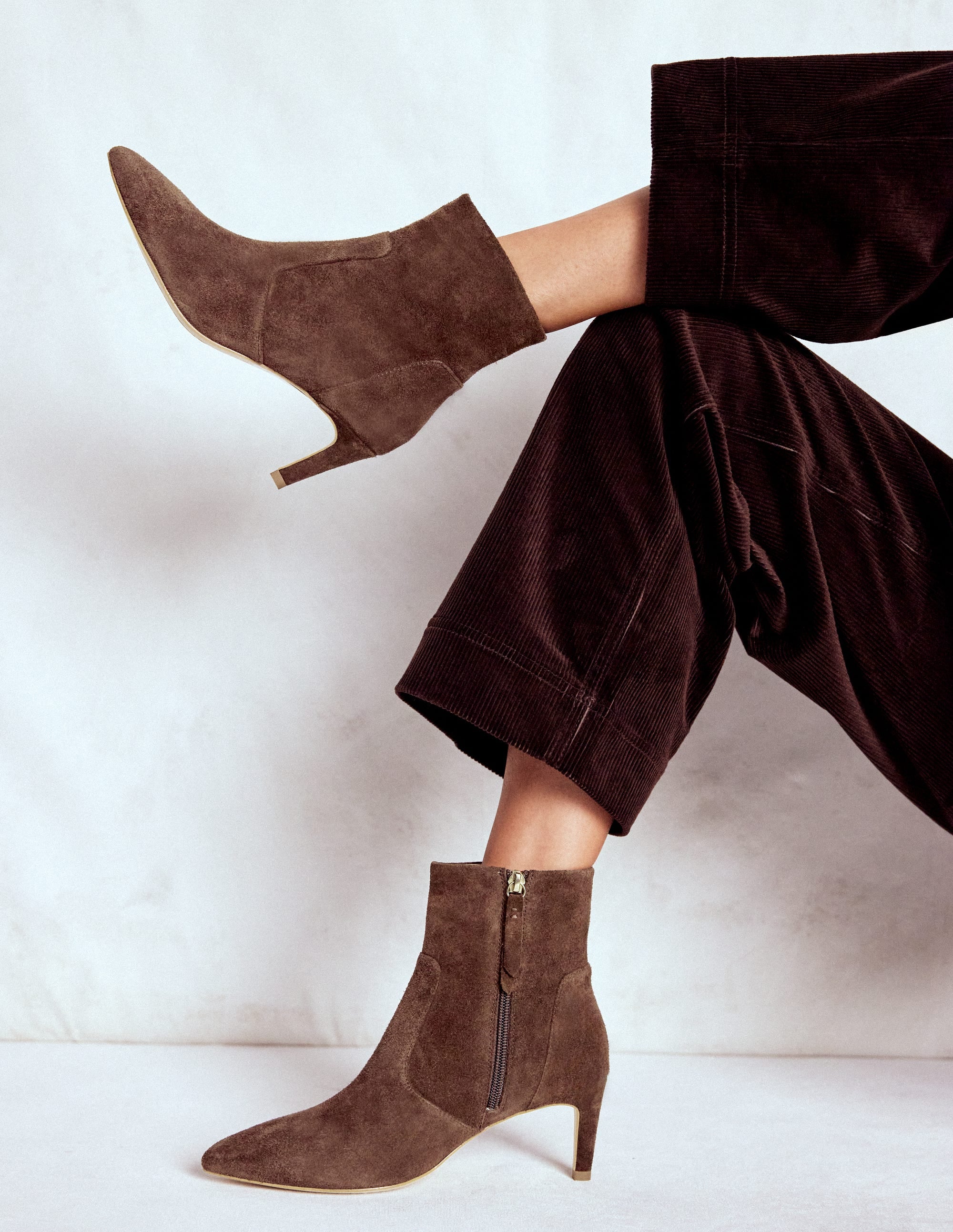 Bottines à talons mi-hauts-Chocolat amer - Image 3