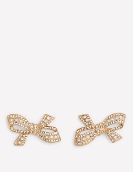 Boucles d'oreilles fantaisie à pierres-Doré