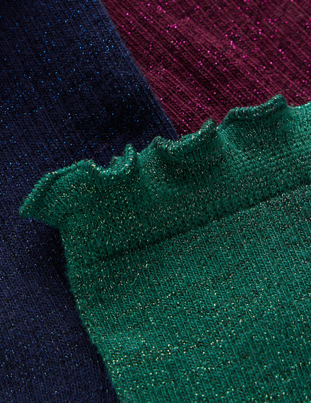 Glitzersocken im 3er-Pack-Bunt